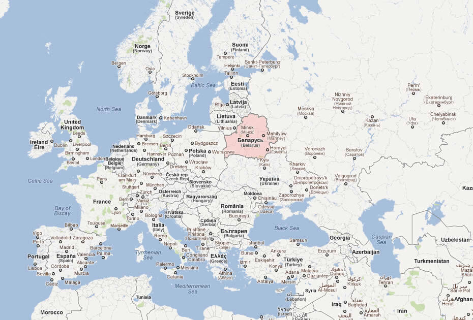 map of belarus europe